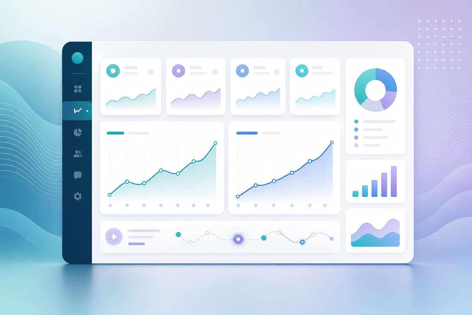 MaxAEO dashboard showing mention rate and share of voice trending up over eight weeks