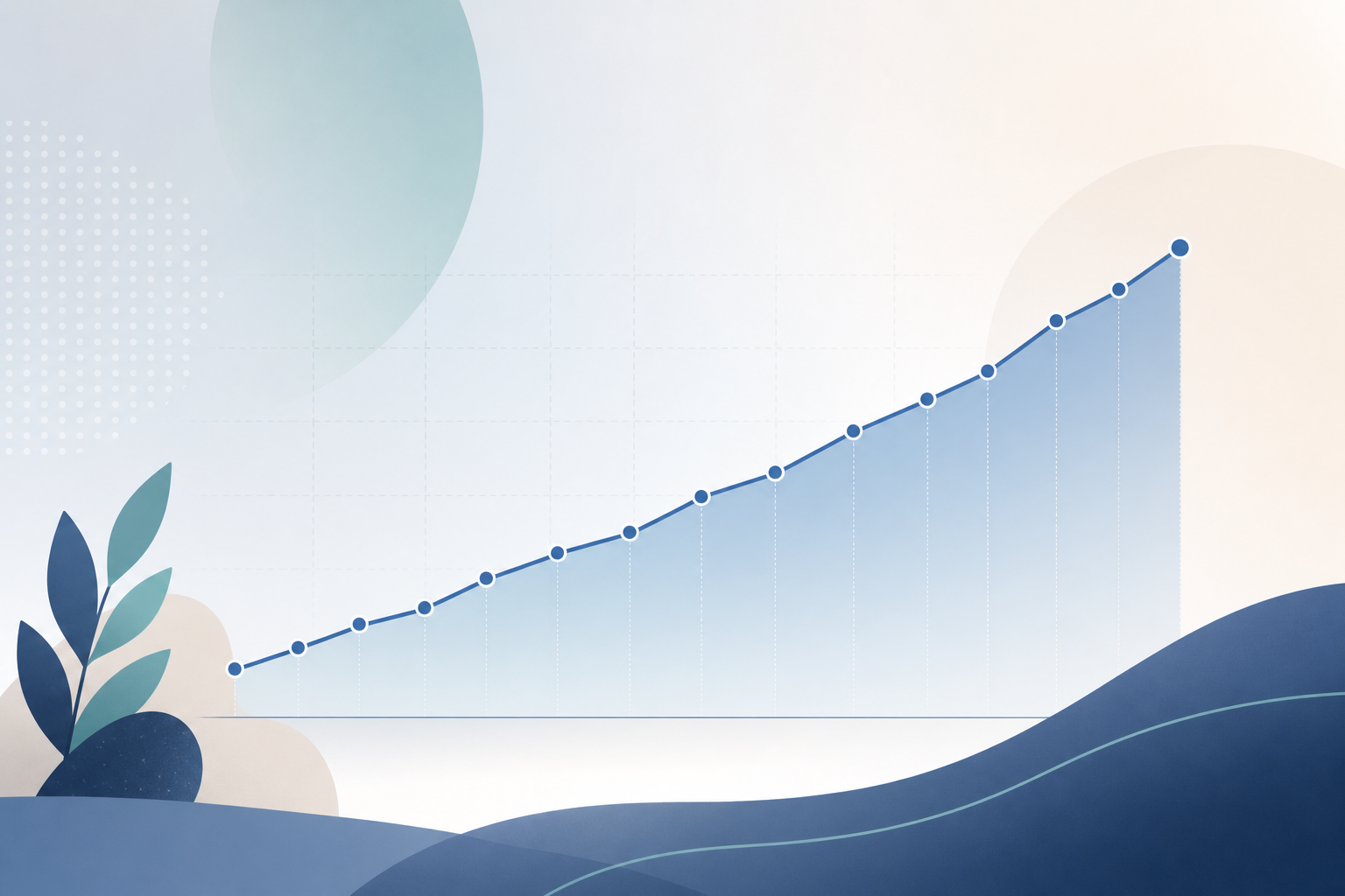 Line chart of a brand's Mention Consistency Score rising over twelve weeks