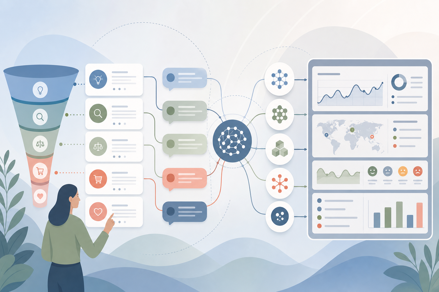 AI search prompts for brand monitoring mapped across buyer intents and AI platforms