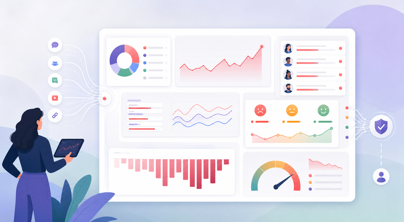 Dashboard showing negative ChatGPT mentions by source, prompt, sentiment, and pipeline risk