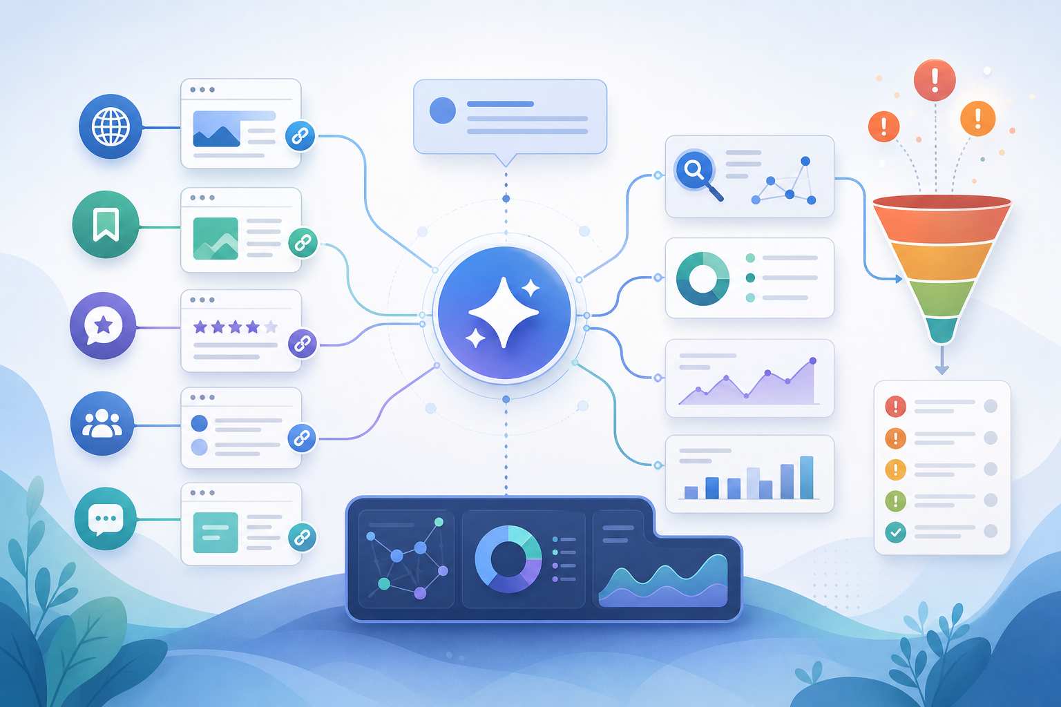 AI citation tracking workflow mapping prompts, cited domains, owned pages, reviews, communities, and fix priorities