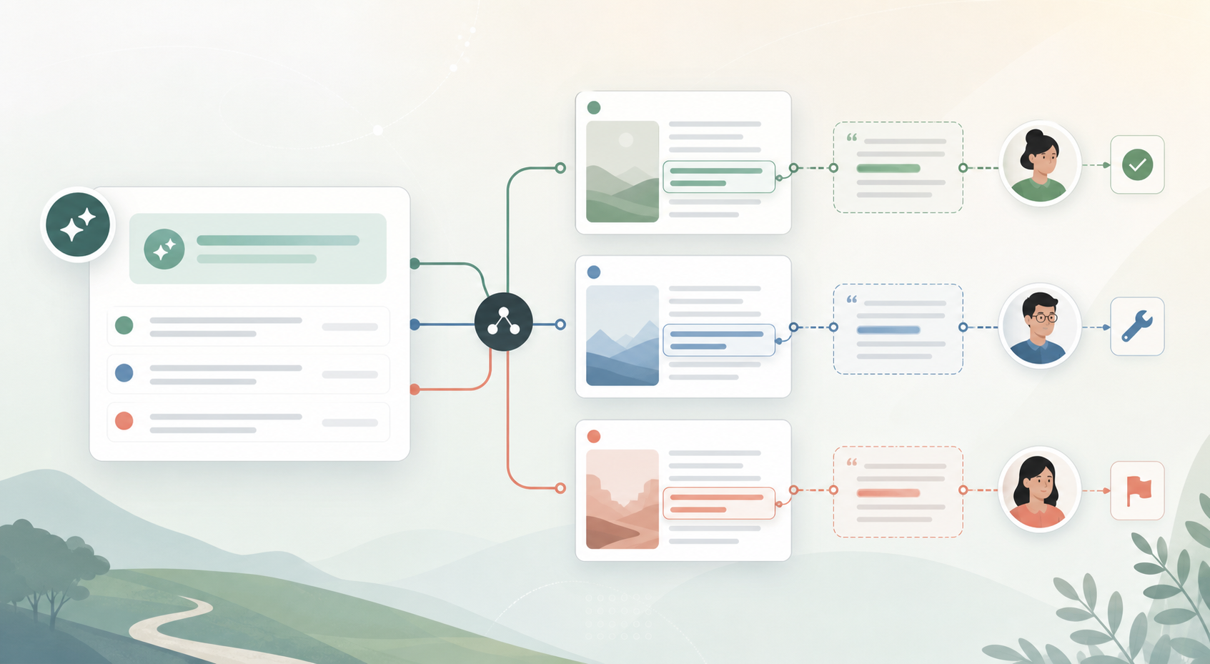 GEO citation tracking workflow connecting AI answers, cited source pages, claim evidence, and repair owners
