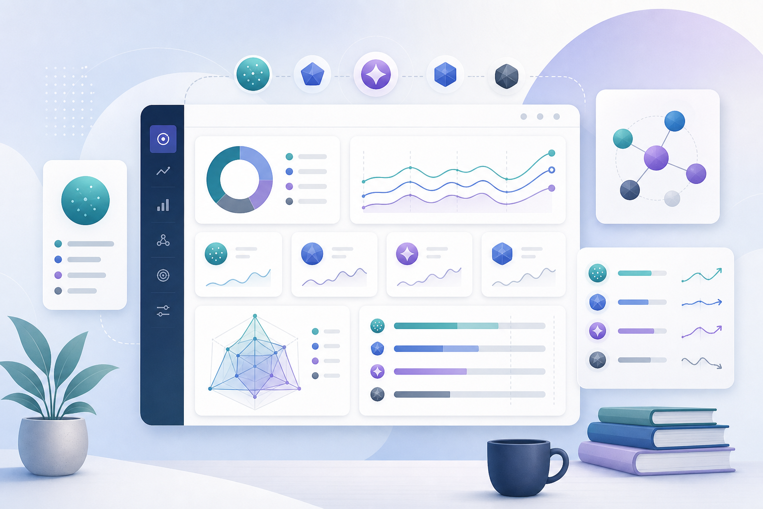 AI search visibility software dashboard comparing brand mentions, citations, competitors, and answer rankings across AI engines