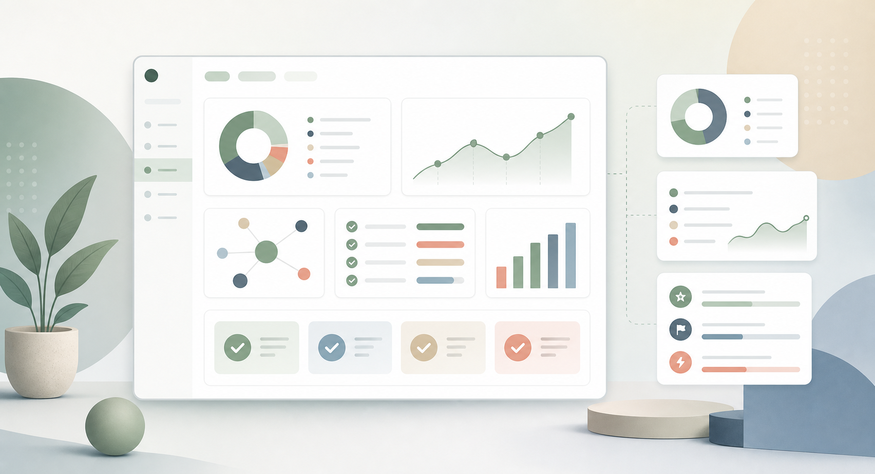 AI visibility report template dashboard with engine coverage, citations, and action priorities