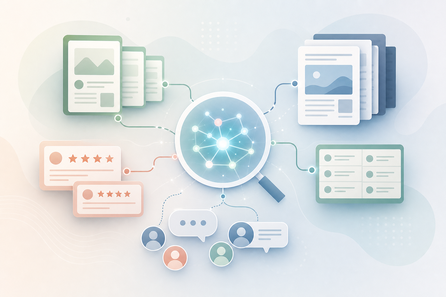 Earned media AI search citation map showing owned pages, third-party articles, review sites, directories, and community sources