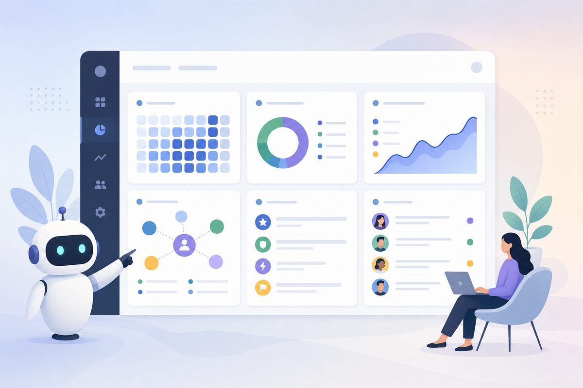 AI visibility report dashboard showing prompt coverage, engine coverage, mentions, citations, competitors, and action owners
