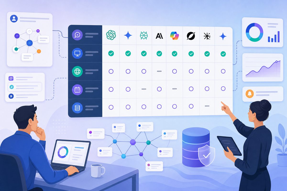 AI visibility tool pricing worksheet comparing prompt, platform, region, cadence, and data retention coverage