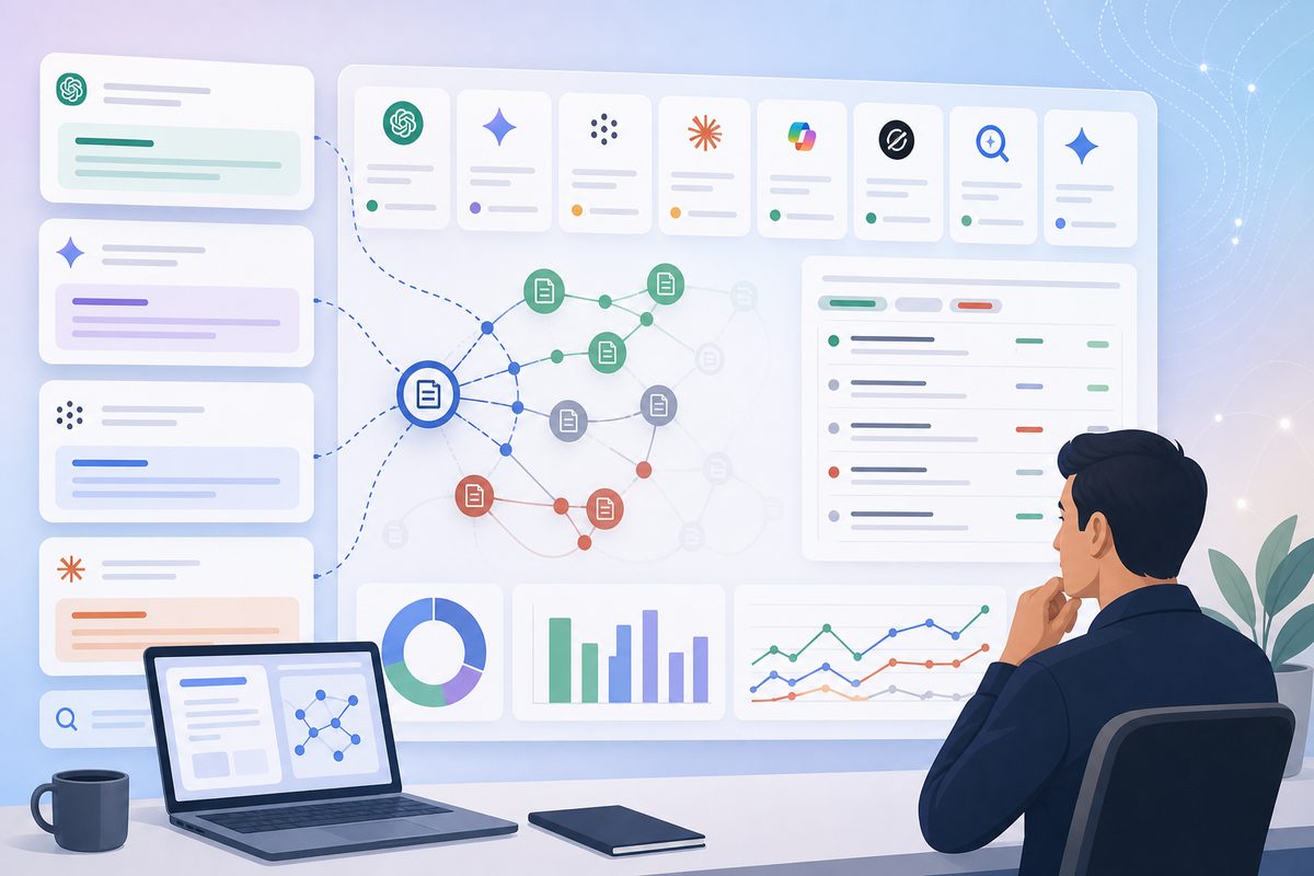 AI citation source analysis dashboard showing cited, uncited, and competitor sources