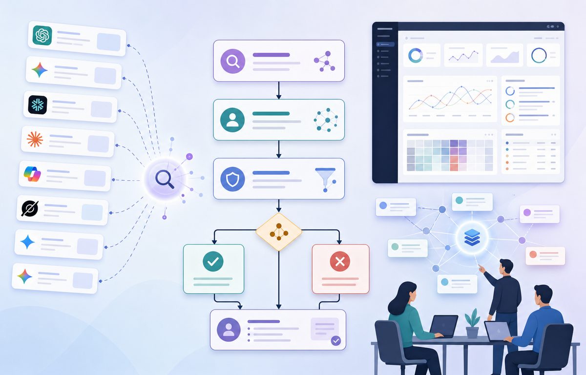 Decision flow for alias detection, entity-context validation, exclusion checks, and manual review