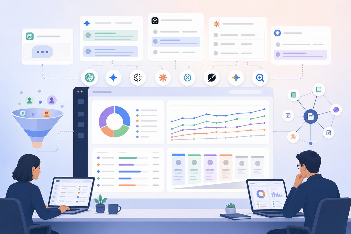 AI share of voice dashboard tracking bottom-funnel AI search prompts and brand mentions in ChatGPT for pricing and comparison queries