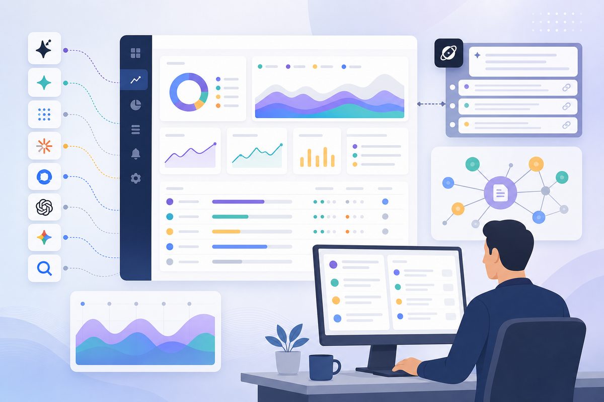 MaxAEO dashboard tracking Grok citations, source pools, and AI share of voice for a brand over time