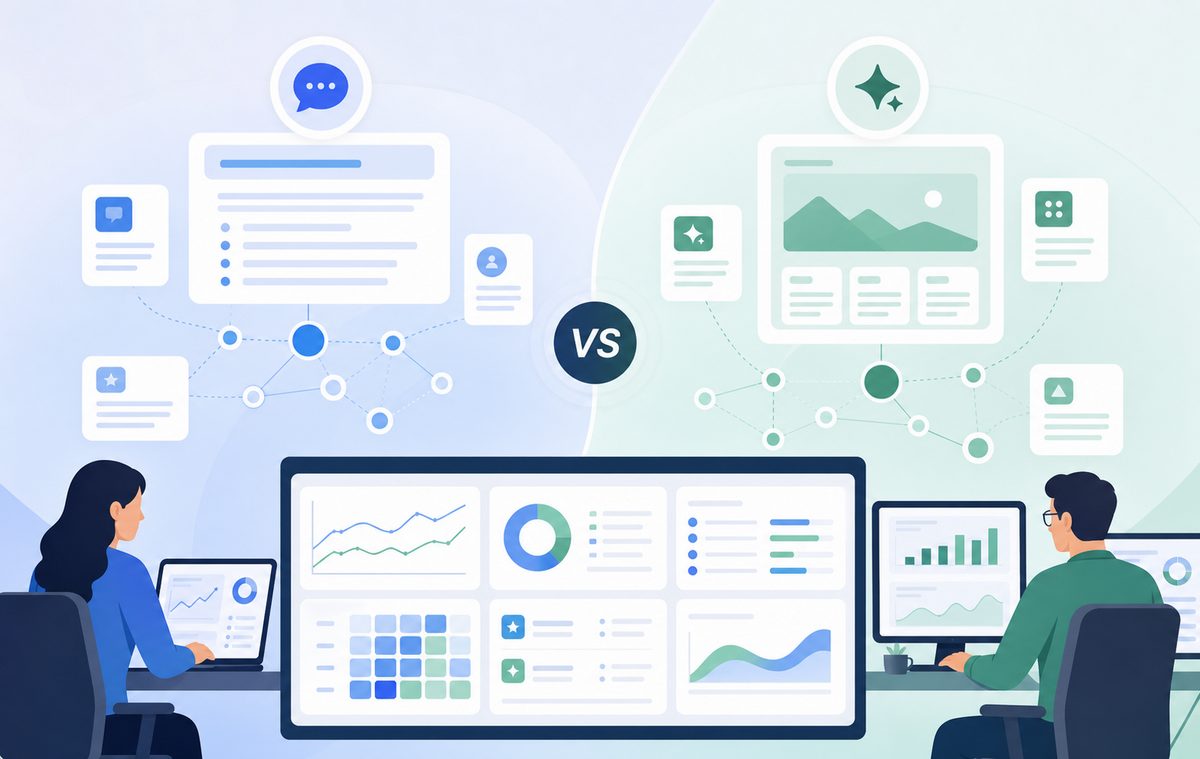 AEO vs GEO comparison: answer engine optimization and generative engine optimization mapped side by side across goals, platforms, and metrics