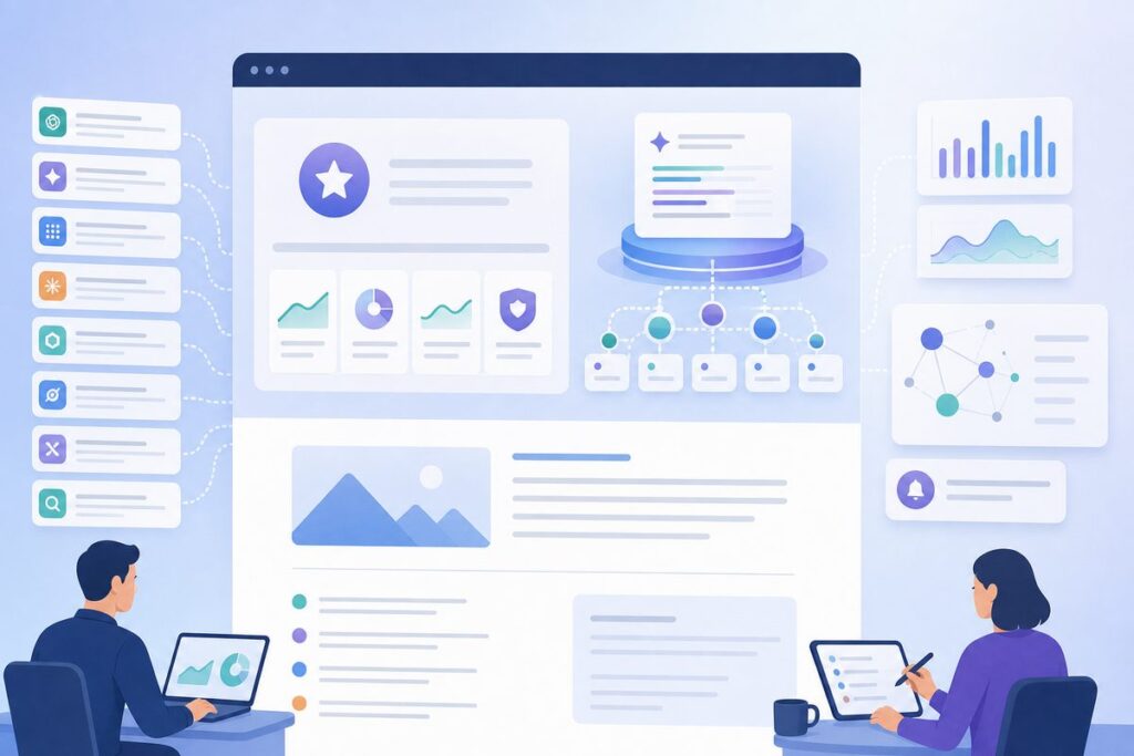Case study page layout showing the proof block above the fold and narrative content below
