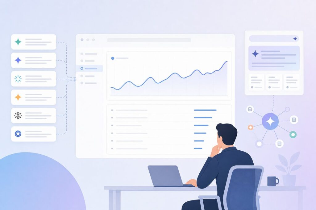 Search Console generative AI performance report showing impressions only, with no click or query columns
