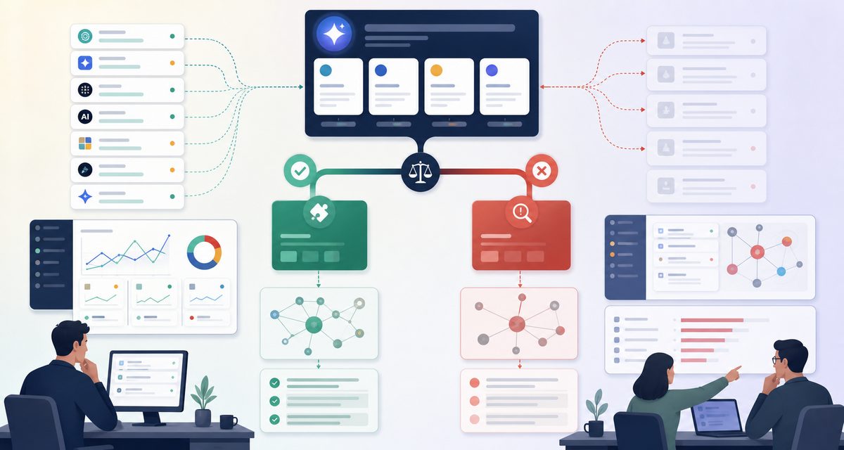 Decision tree separating a genuine product mismatch from an AI evidence gap