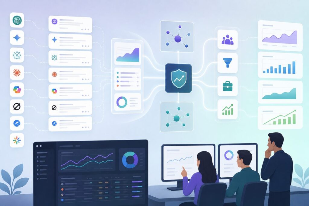 GEO ROI confidence ledger connecting recommendation exposure, AI citations, attributable demand, pipeline, and revenue