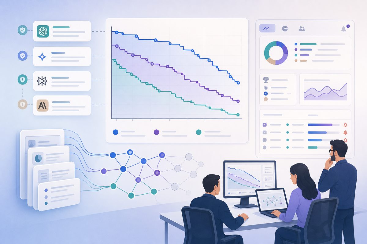 Why AI citations change visualized as source survival curves for three evidence cohorts over 45 days