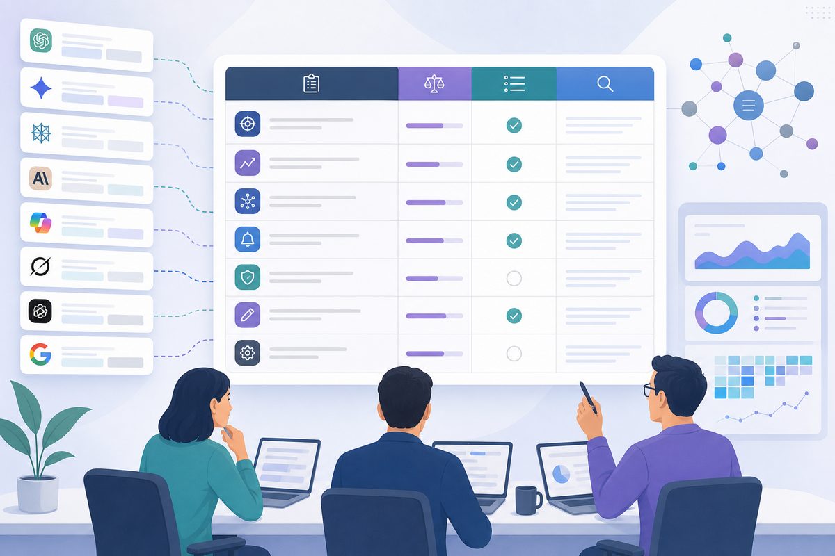 AI visibility RFP template scorecard with weighted requirements and evidence fields