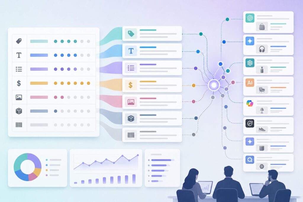 Field echo rates across a product feed for AI shopping, showing price and title quoted most often and GTIN never quoted
