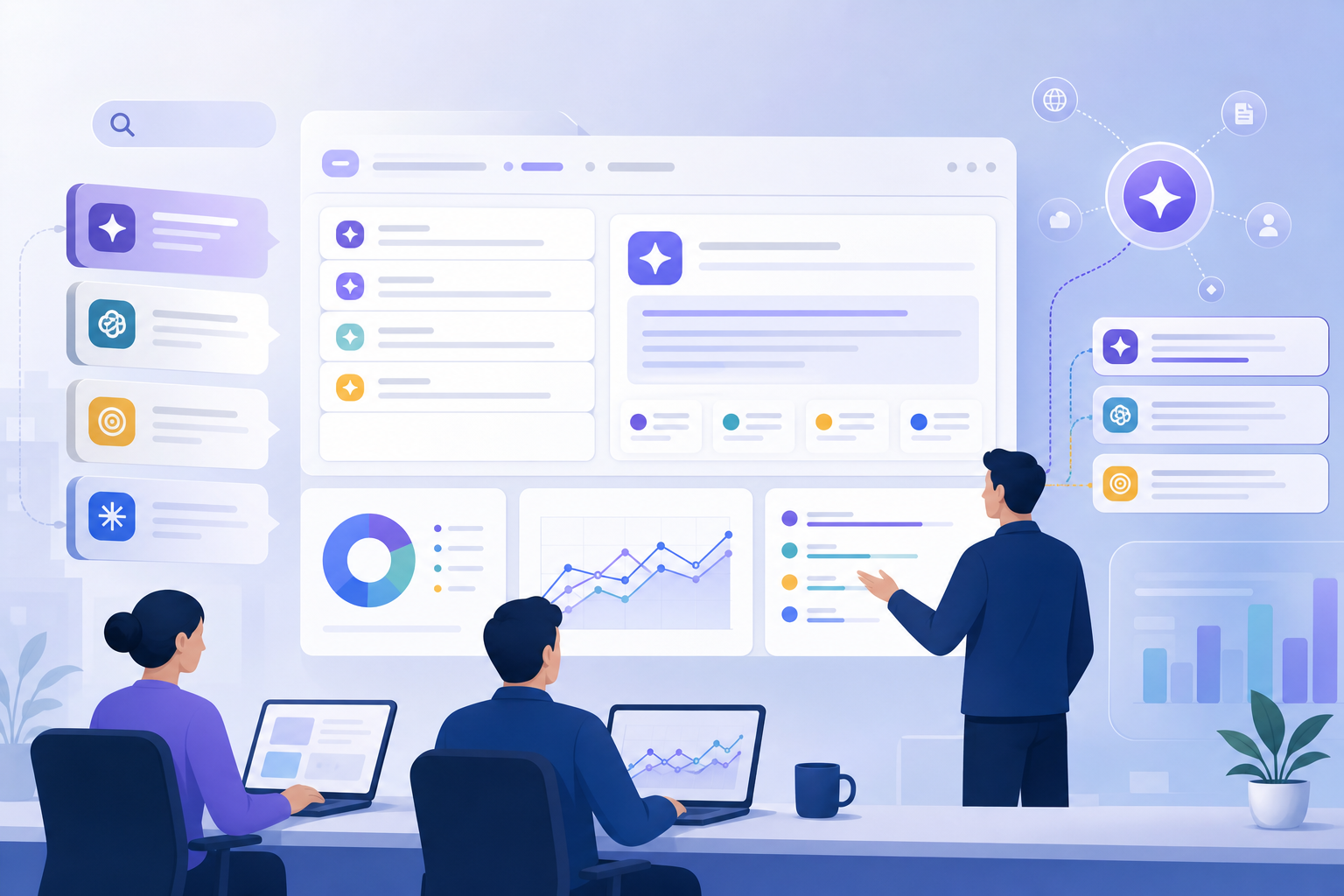 AI search engine recommendation monitoring dashboard showing prompts, brands, citations, and answer positions