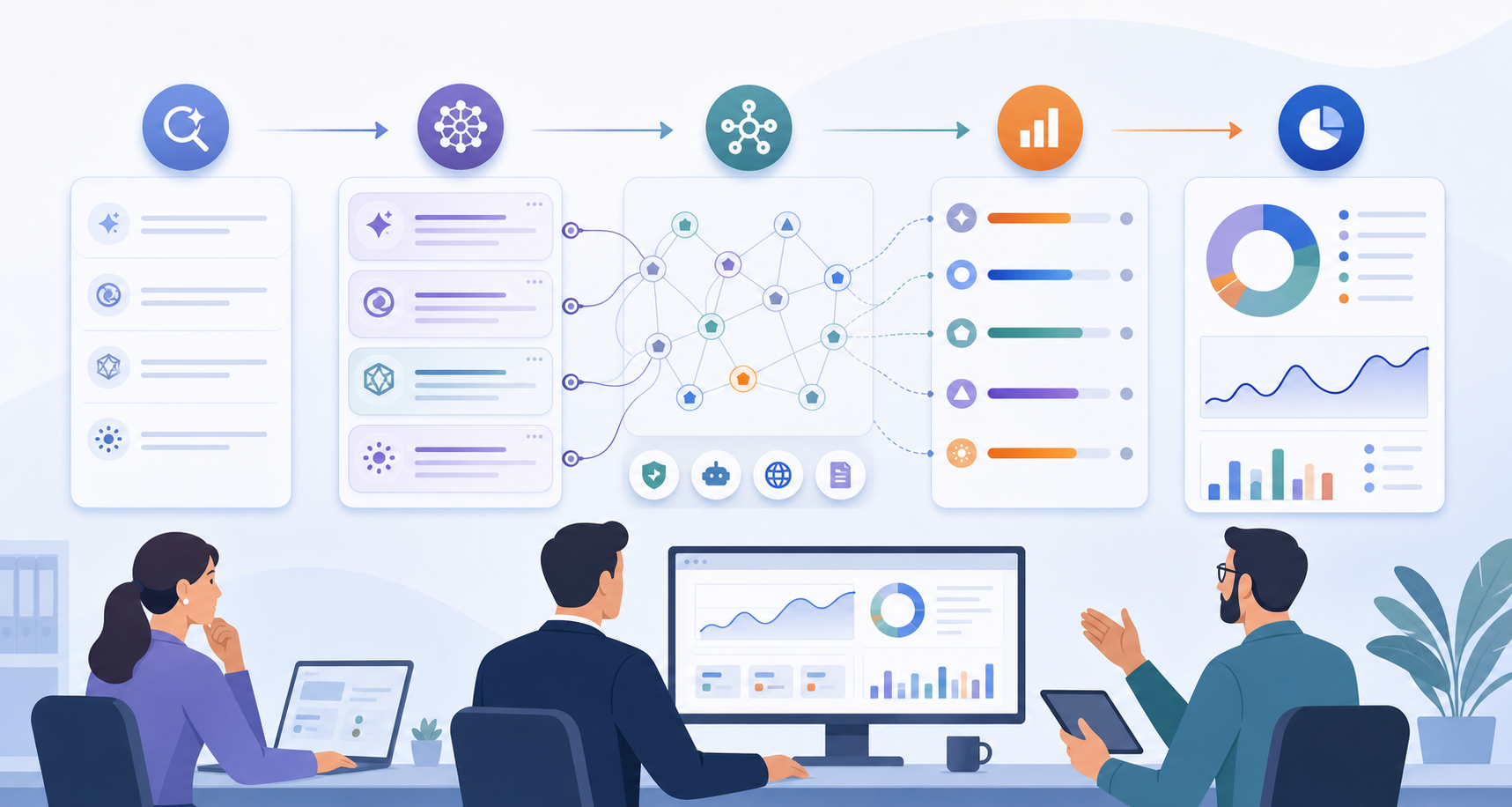 AI search visibility benchmarking workflow from prompt set to crawler access checks to executive reporting