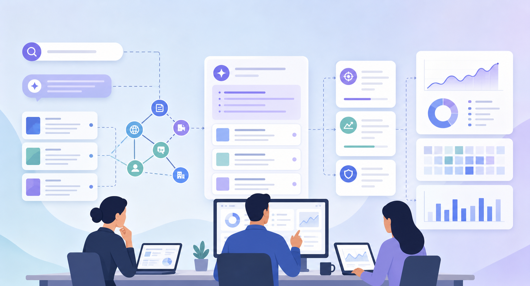 AI competitor recommendation analysis workflow showing prompts, sources, citations, and action priorities