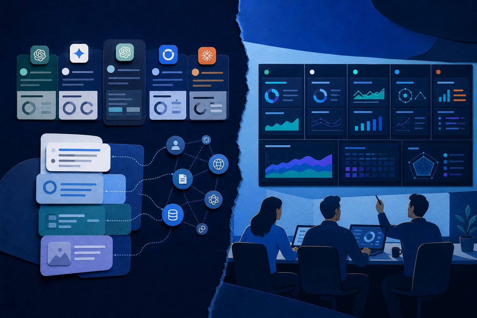 Dashboard comparison for top rated ai visibility optimization software across AI engines