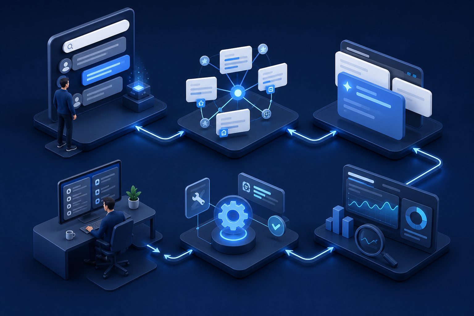 AI optimization software workflow from prompt monitoring to citation analysis, fixes, and re-measurement