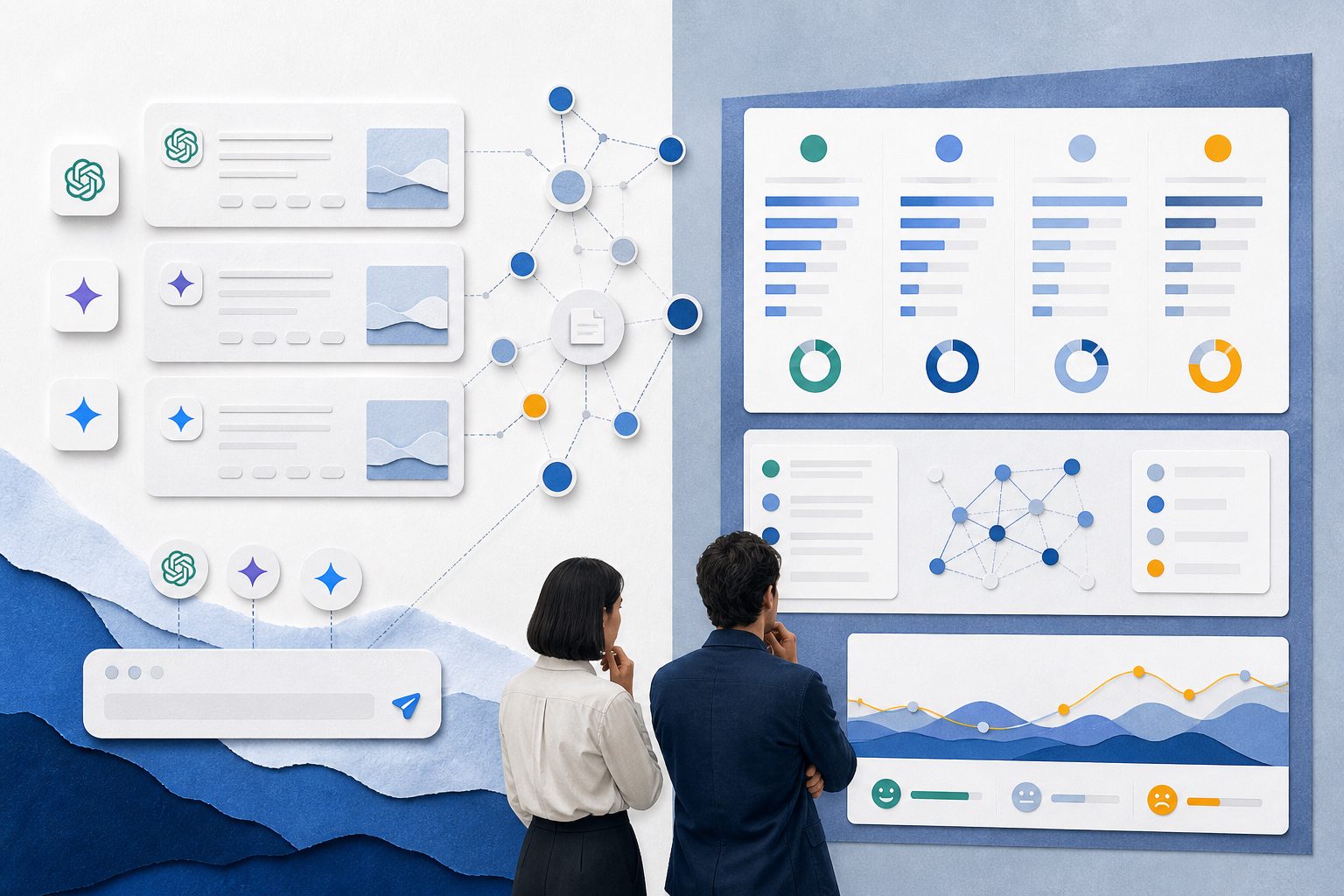 Competitor comparison chart for AI answer mentions, citation sources, and sentiment