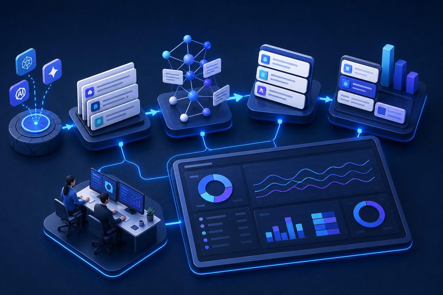 Dashboard view of AI visibility share of voice across multiple engines and competitors