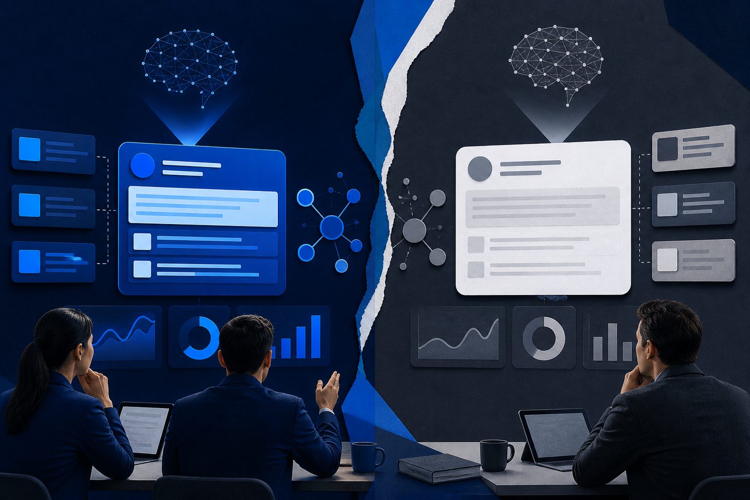 Comparison view for brand and competitor AI answers in AI search reputation management