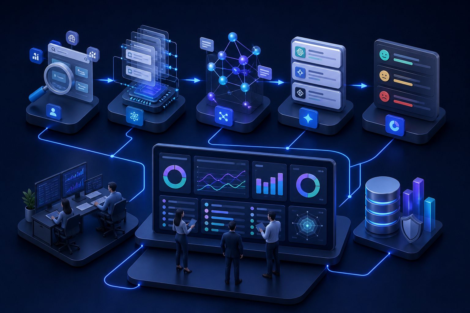 Generative engine optimization tools dashboard comparing mention rate, citations, and sentiment across AI engines