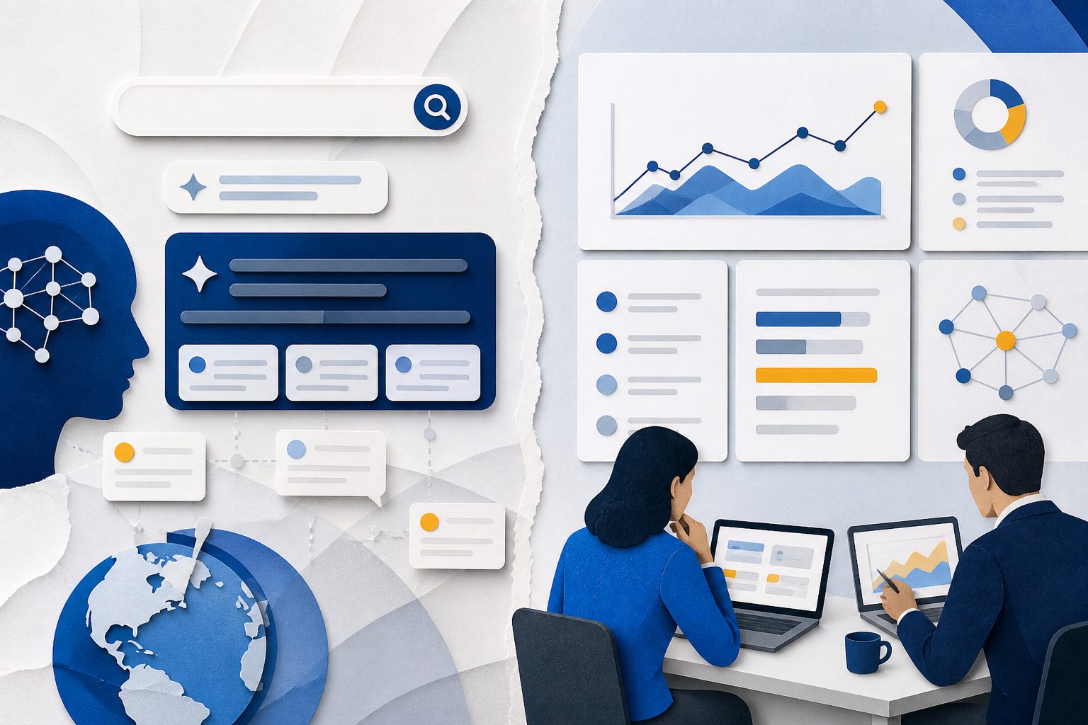 AI-powered SEO workflow showing prompts, citations, and competitor comparison