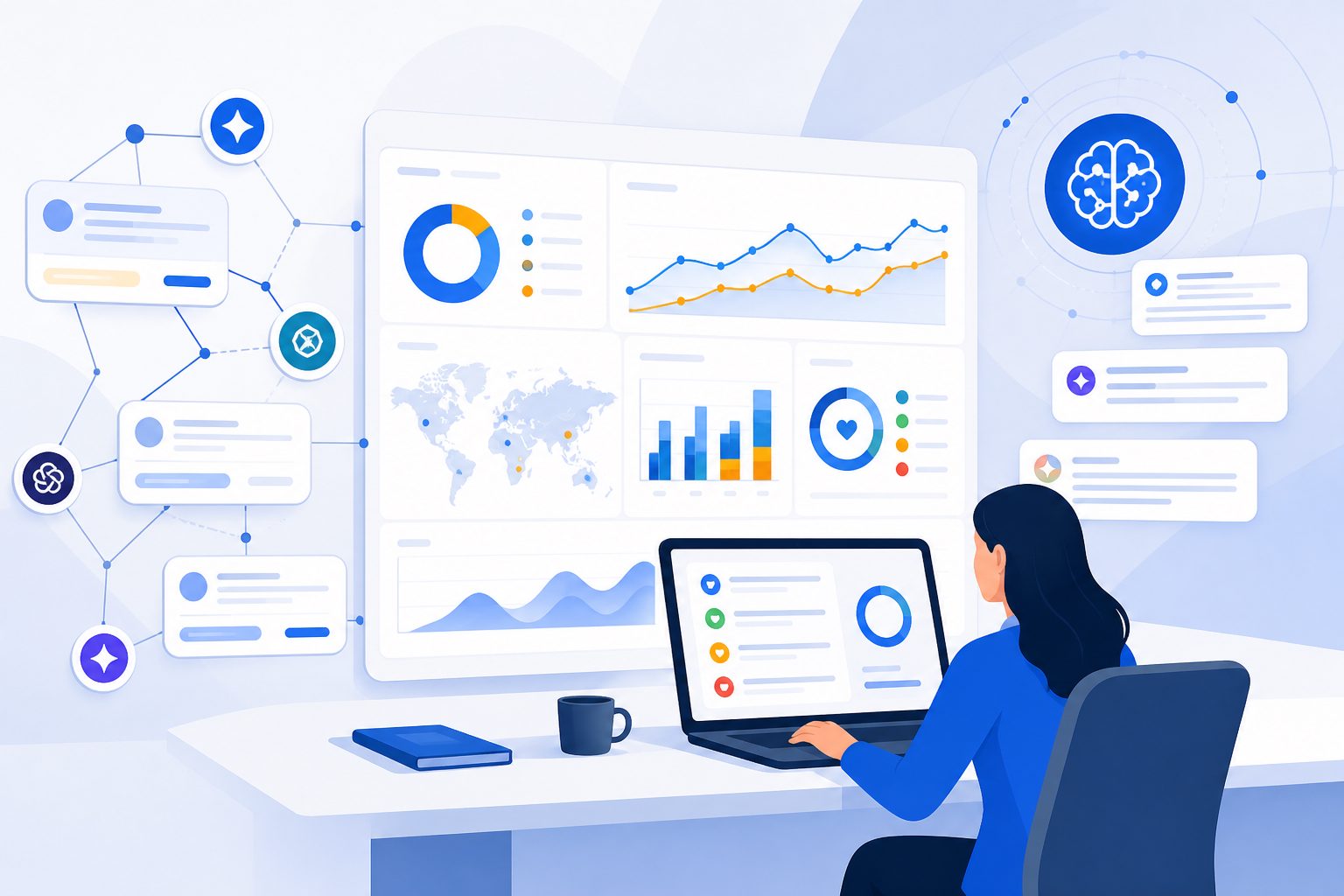 Real-time dashboard displaying AI engine brand mentions and sentiment