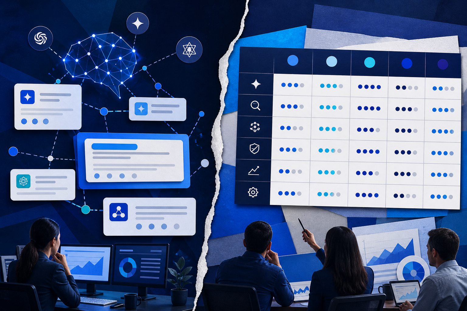 Comparison matrix of best rated answer engine optimization tools