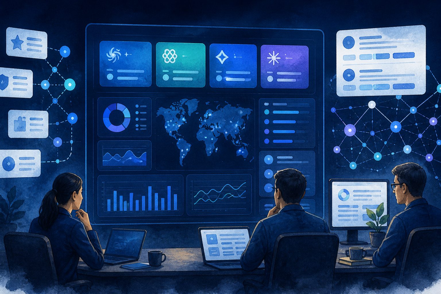 Dashboard placeholder showing AI engine brand visibility tracking