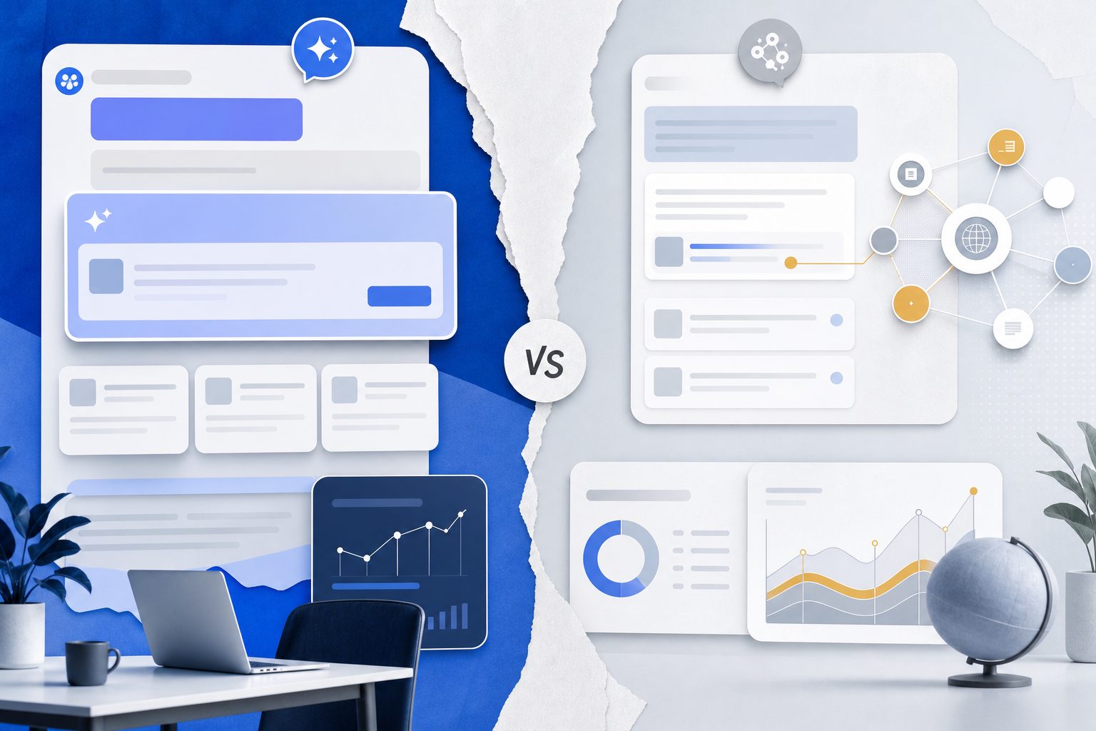 Comparison of paid conversational ad units versus organic answer engine citations