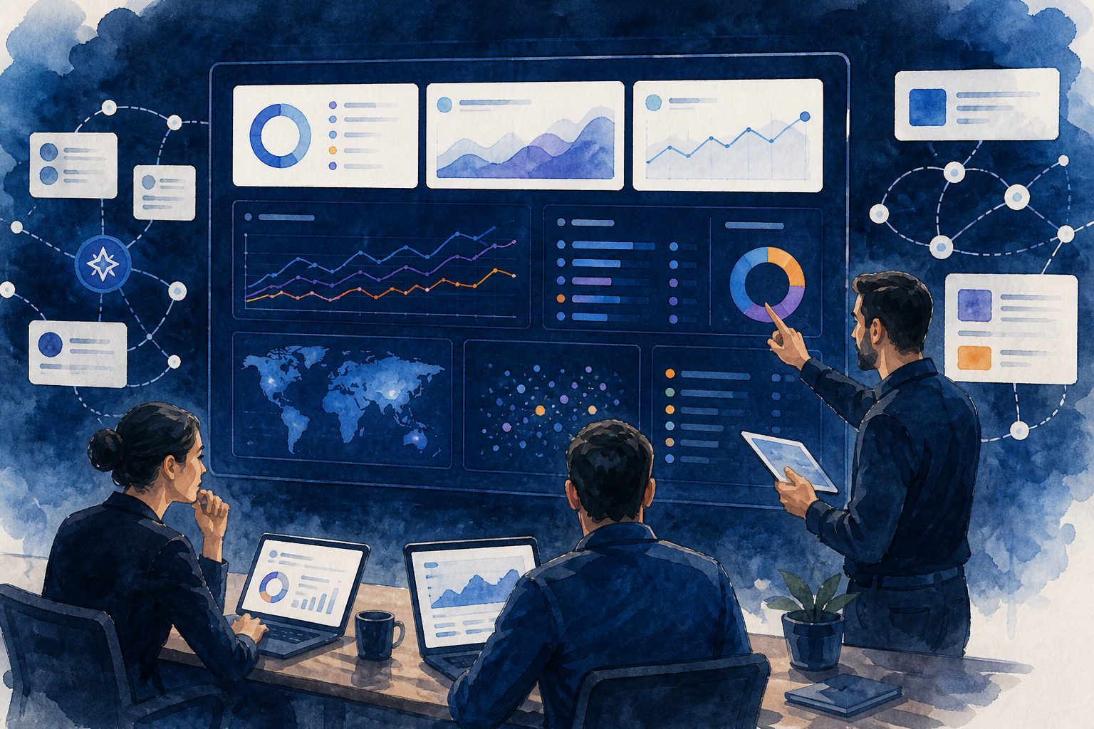 AI visibility dashboard comparing brand mentions, competitors, citations, and sentiment