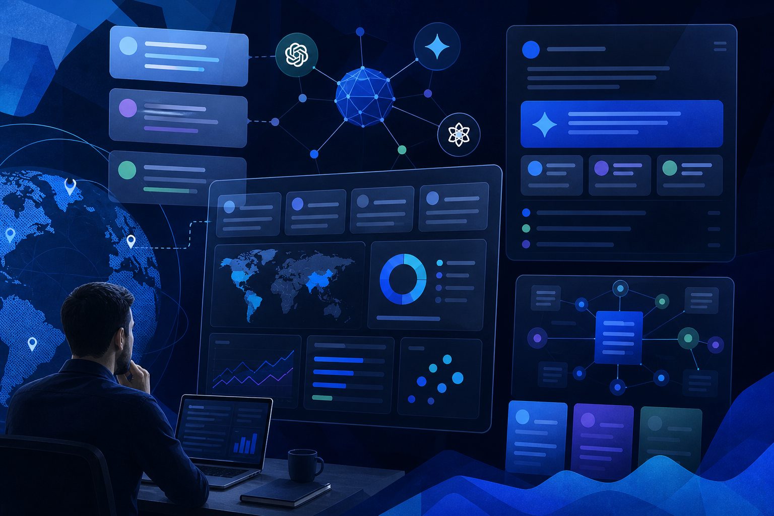 model context protocol geo audit dashboard with prompts, AI engines, citations, competitors, and sentiment