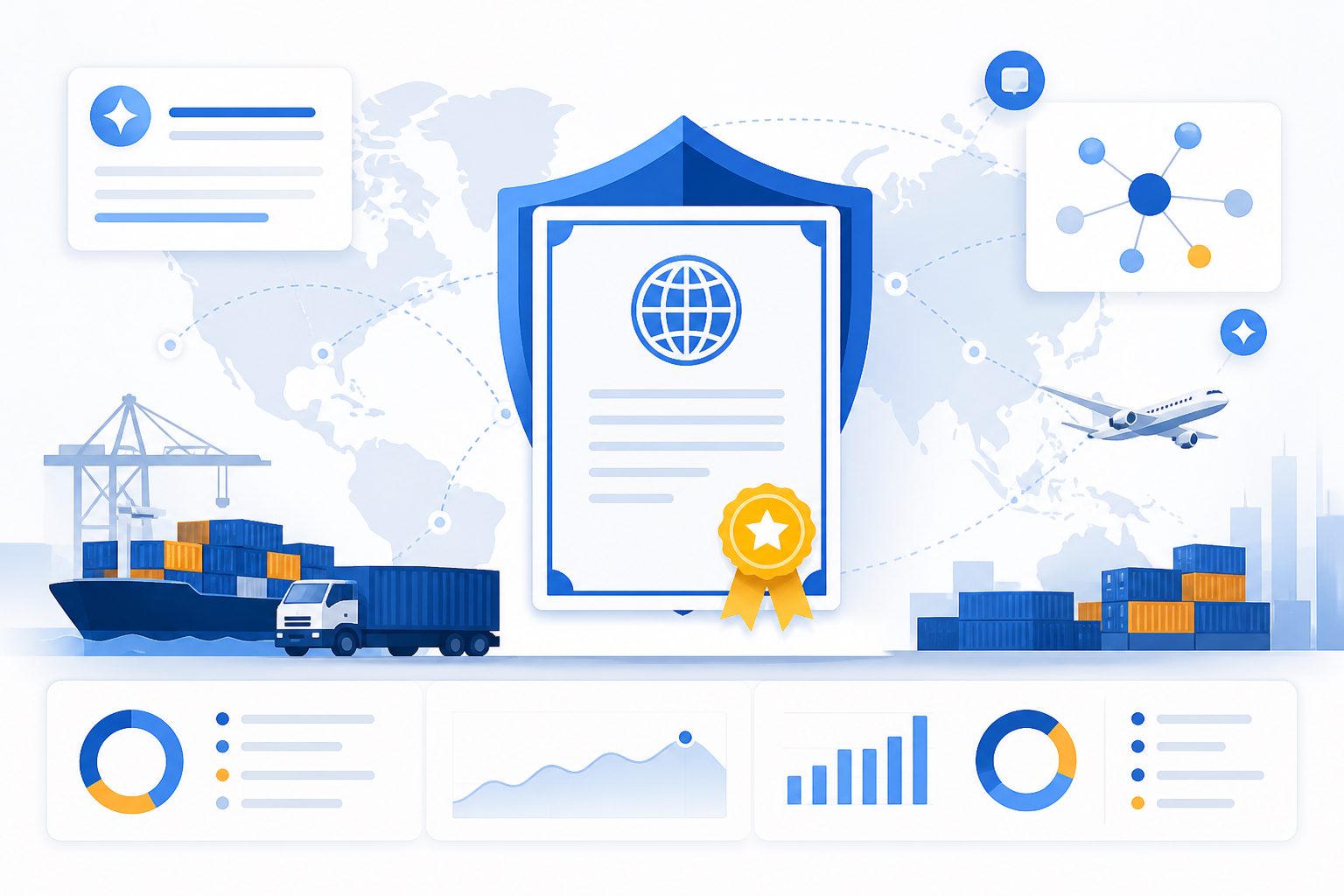 Diagram explaining what is an aeo certificate in the international supply chain