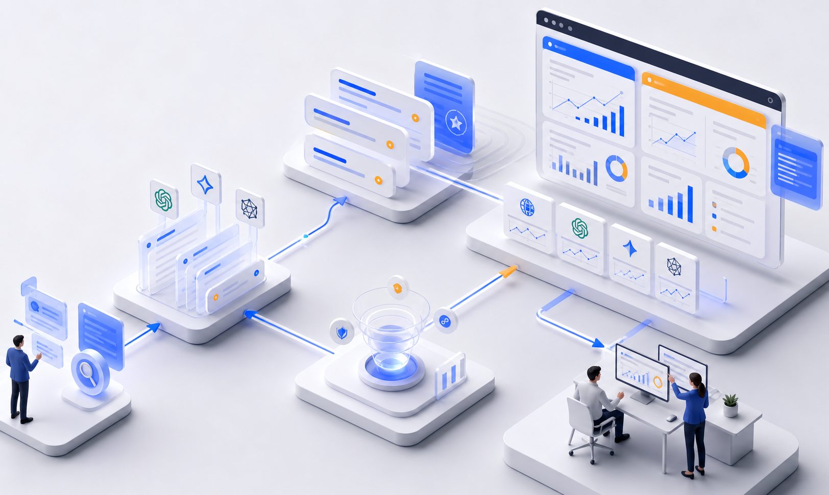 AI search visibility dashboard comparing AEO and GEO metrics across engines