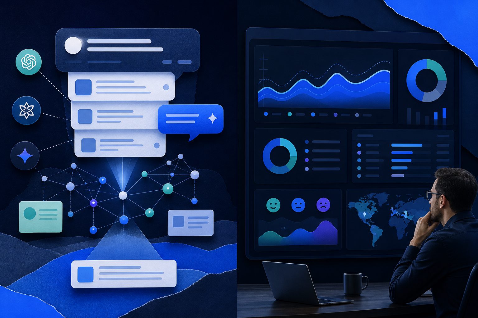 Dashboard concept for what is aeo geo measurement with mentions, citations, sentiment, and competitor comparison
