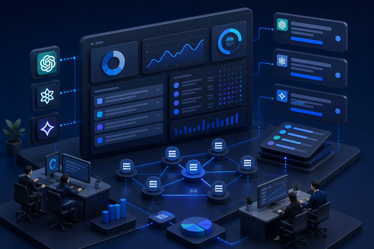 Dashboard concept for leading software for ai visibility and generative engine optimization showing AI engines, citations, and competitor visibility