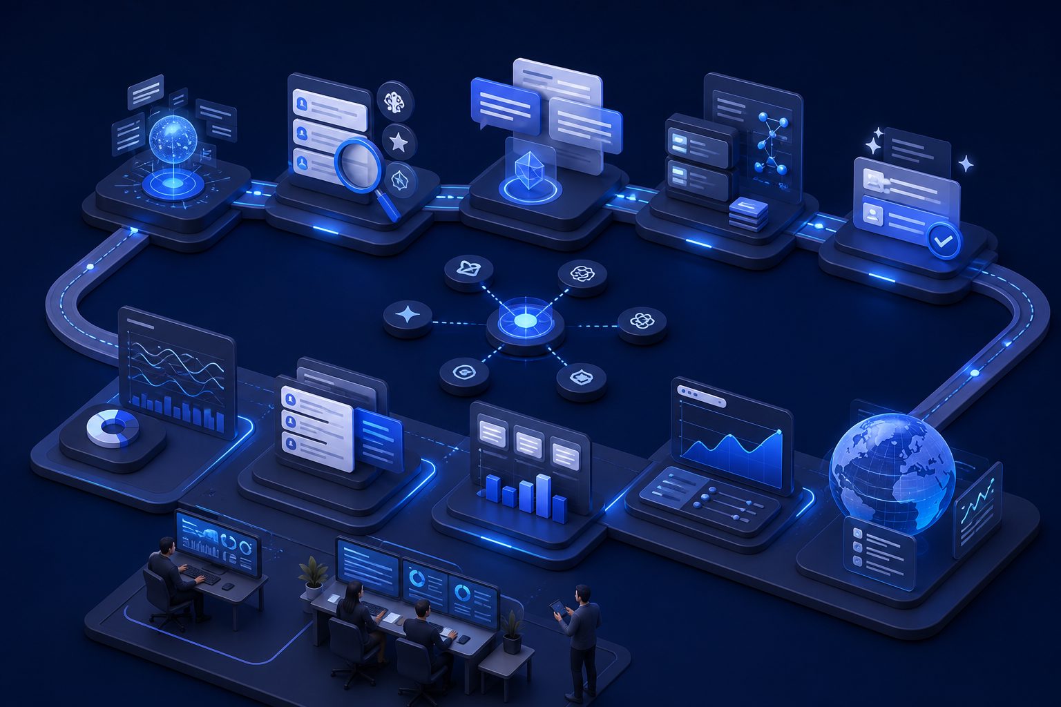Fourteen-day workflow for AI search visibility monitoring, prompt audits, competitor gaps, and GEO optimization actions