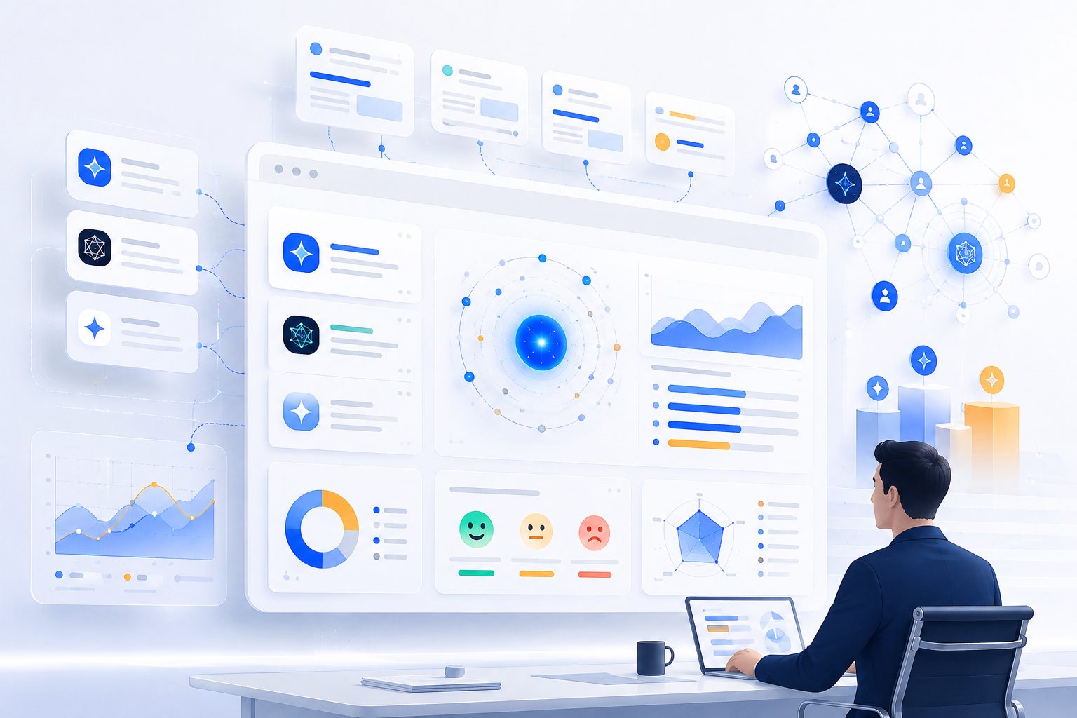 AI visibility dashboard showing sentiment citations competitors and AEO analytics