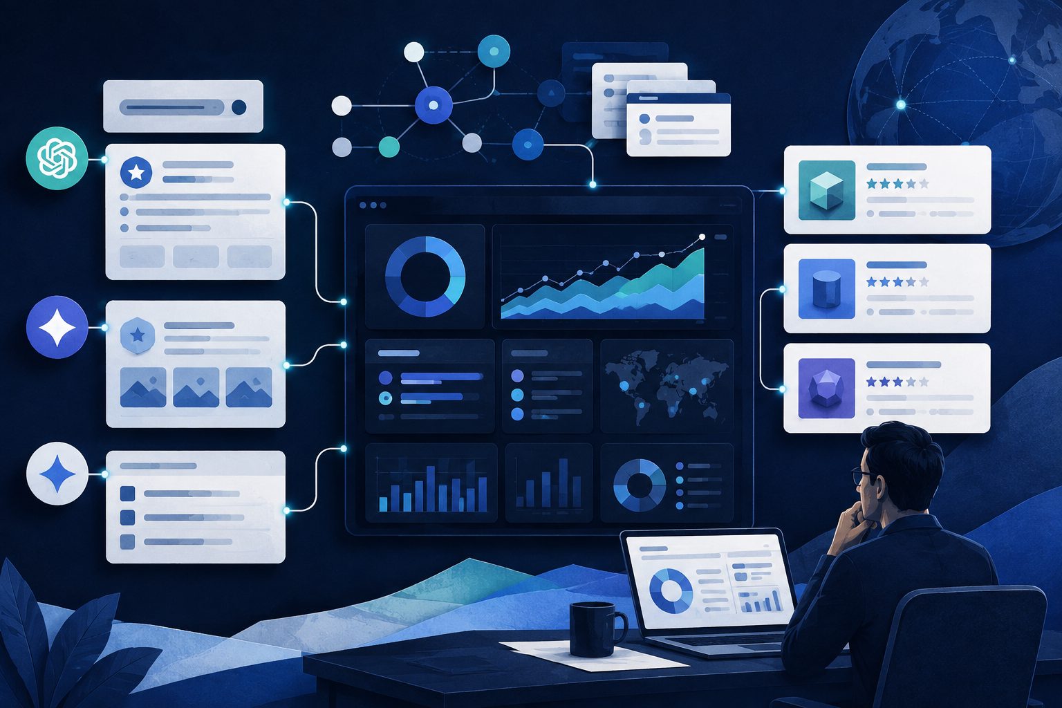 Dashboard showing what do people use to monitor how AI search engines recommend their products?