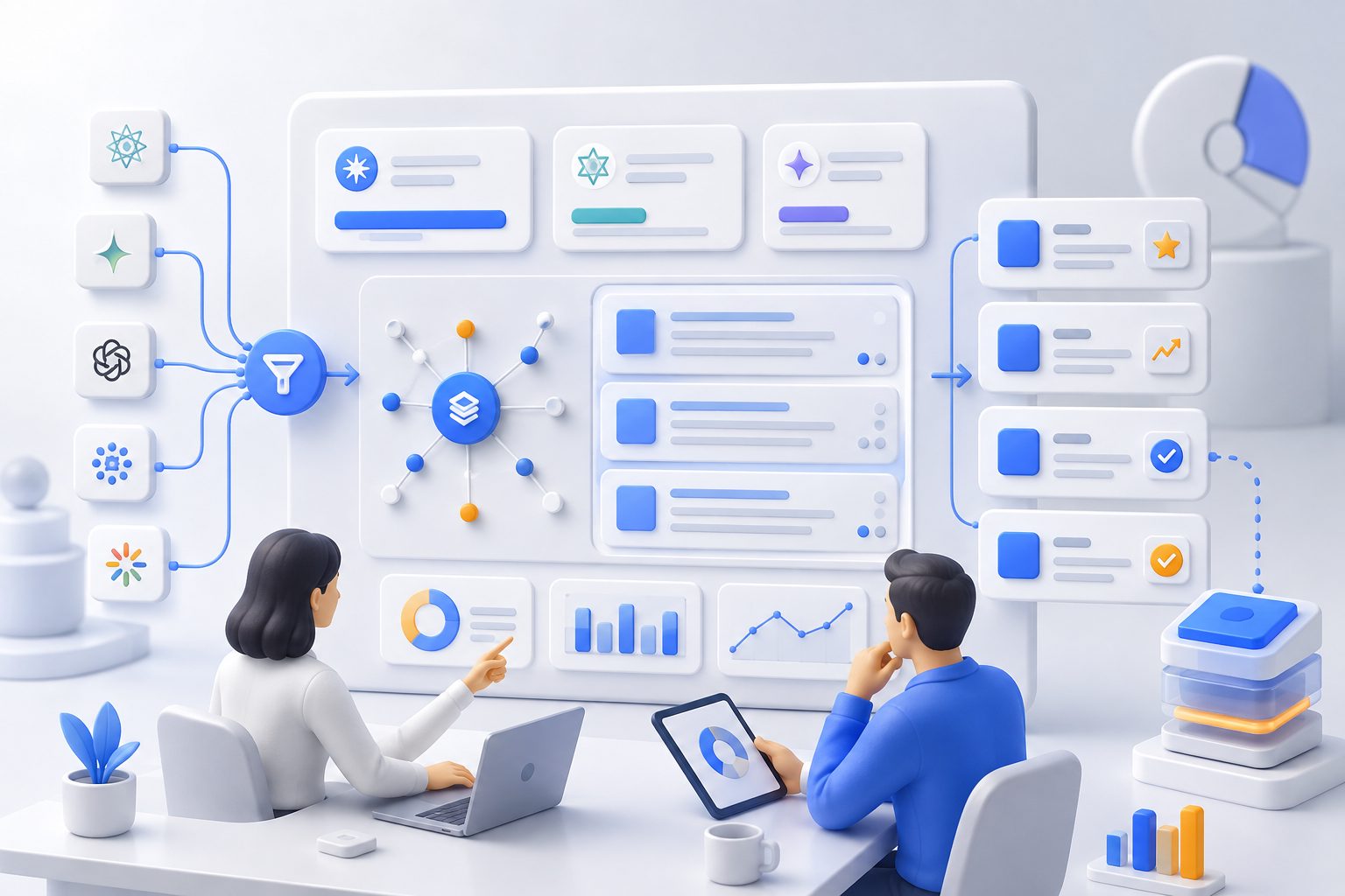 Dashboard concept showing what AI search optimization platforms recommend which content a brand should create?