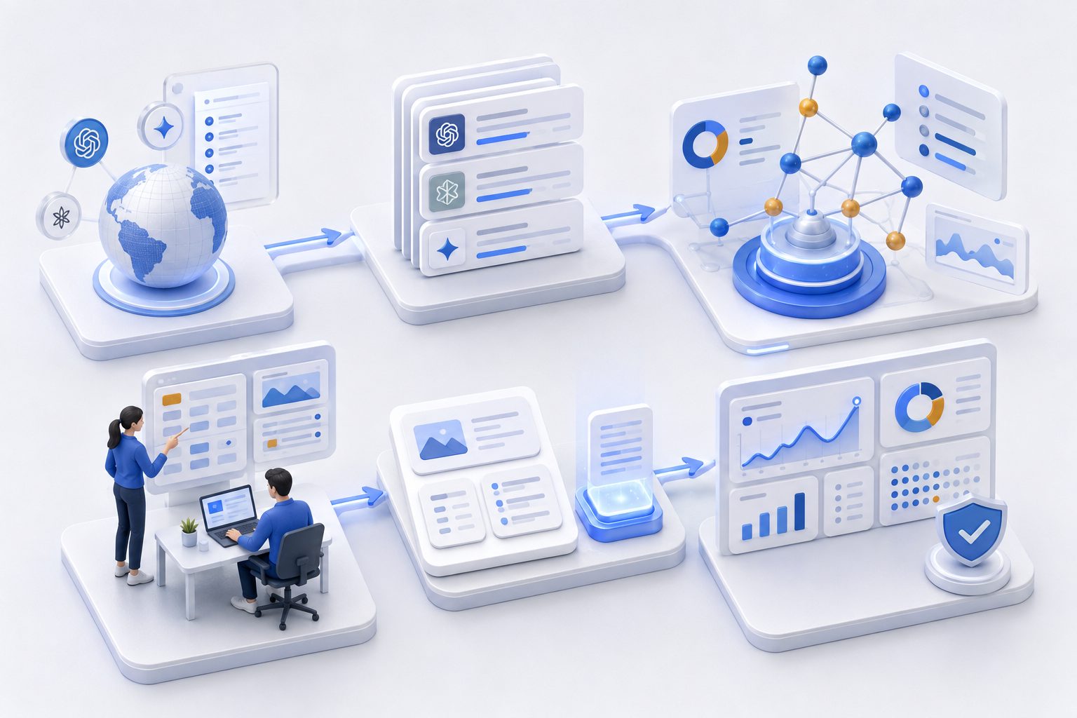AI visibility report with citation tracking and content recommendation workflow