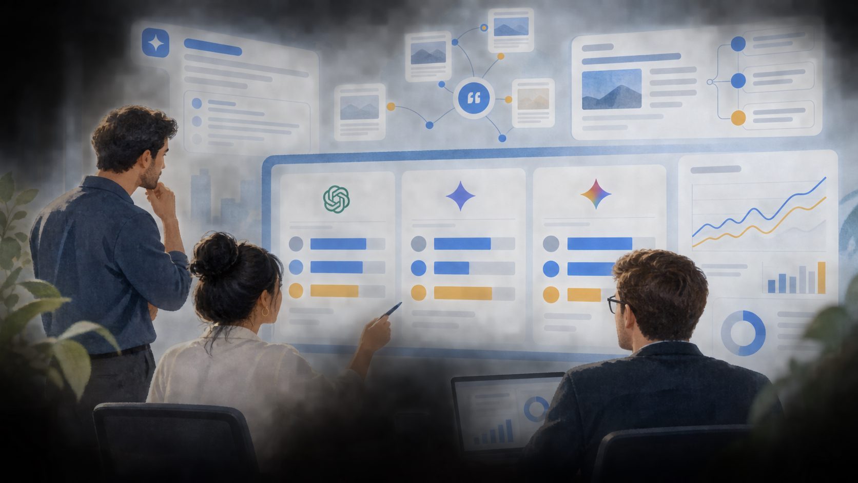 Dashboard comparing competitor mention rates across AI engines
