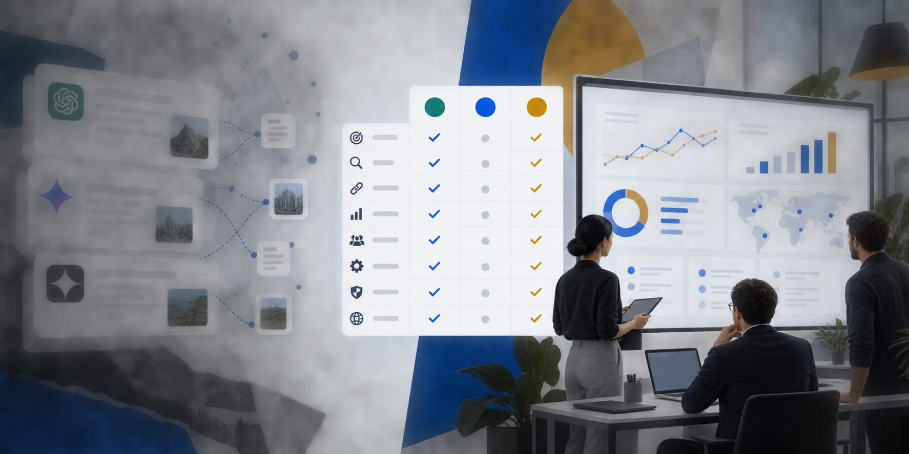 Comparison chart of agency GEO platform evaluation criteria